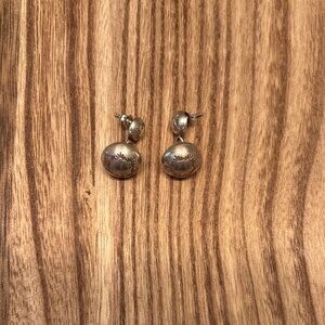 Vintage Sterling Silver Engraved Native Drop Earrings